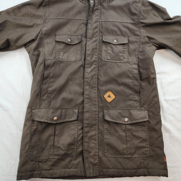 Burton Snowboard Sherpa Lining Brown Canvas Long Coat (M) - Picture 7 of 14
